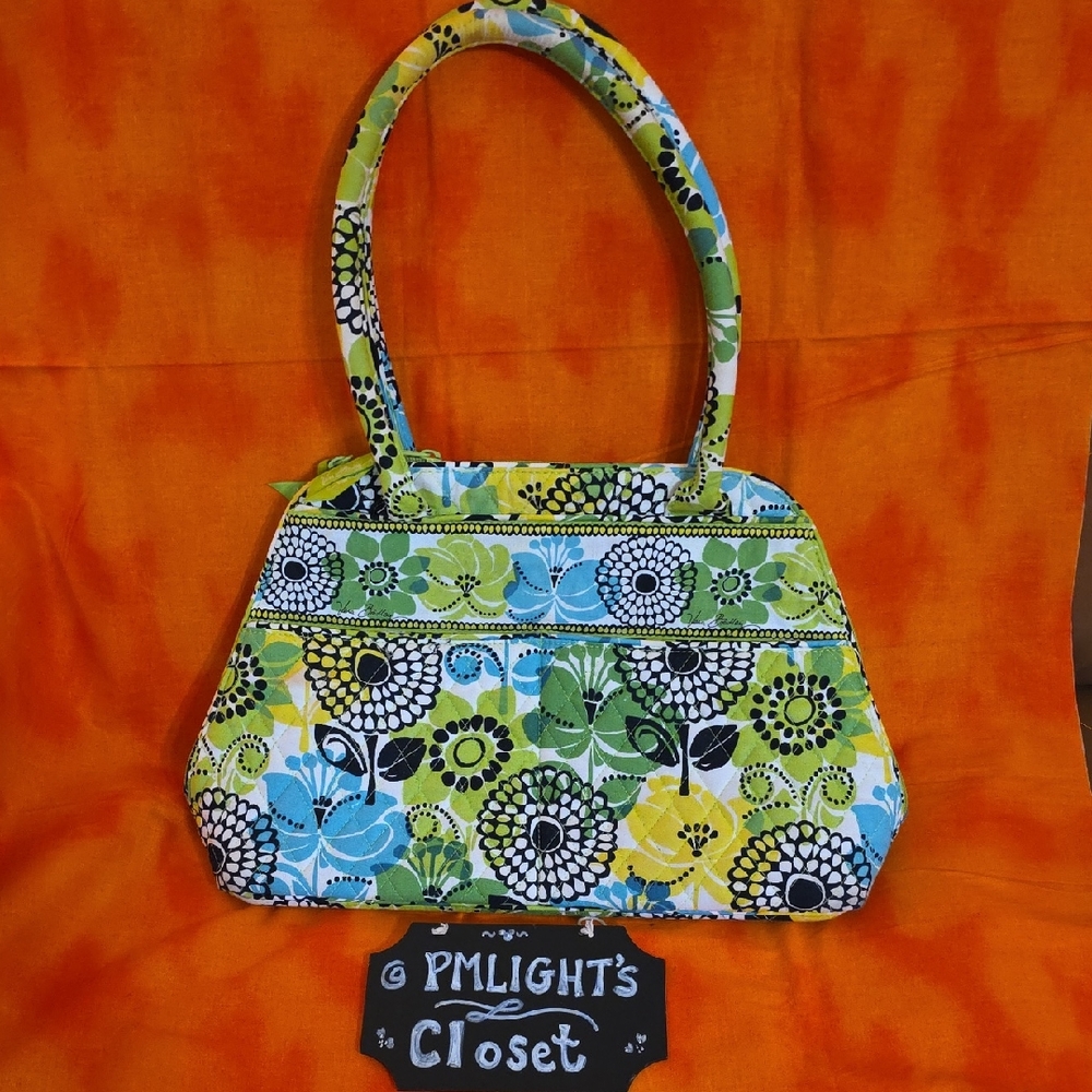 Vera Bradley Handbag Lime Green Yellow Black Teal Eloise Lemon Up Kiss